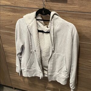 GAP Light Gray Sherpa Hoodie